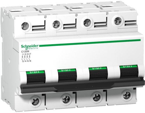 Выключатель автоматический Schneider Electric Acti9 C120N 4п 100А B 10кА картинка